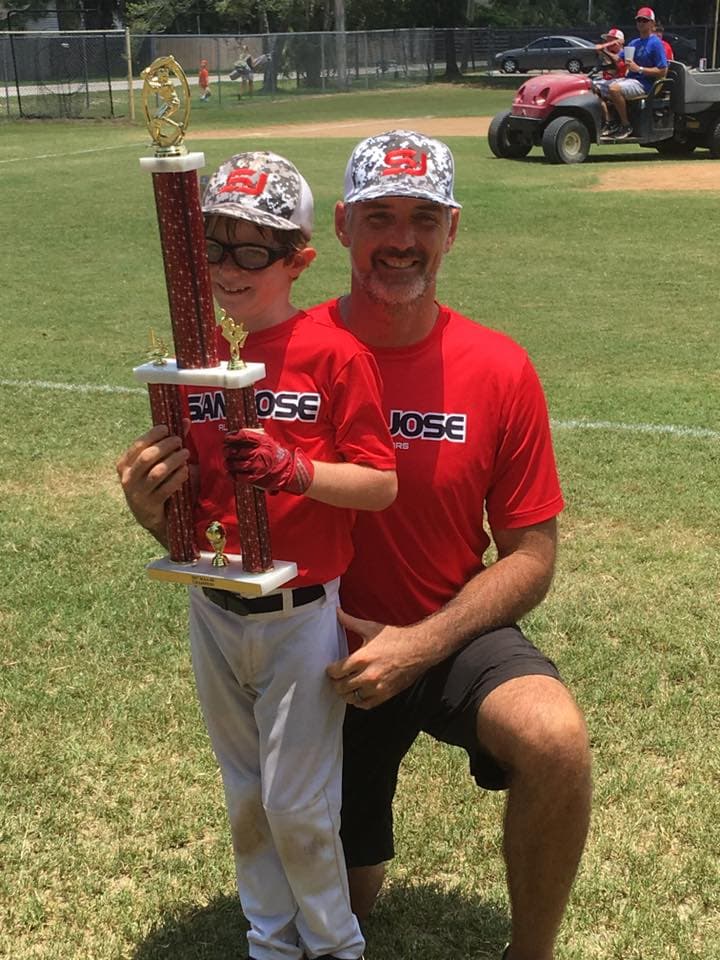 Jason coaching San Jose youth baseball in Jacksonville